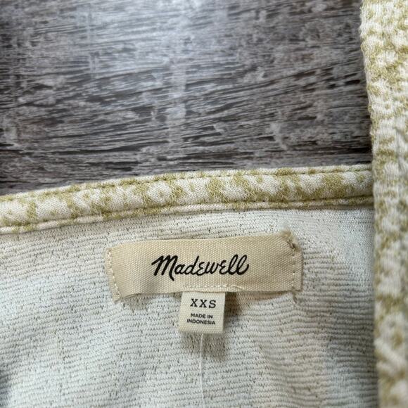 NWT Madewell Cream Floral Cotton Top with Flutter Sleeves Cottagecore XXS - Picture 5 of 6
